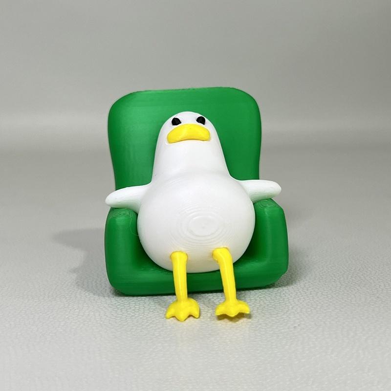 Multi-scene Lazy Reading Duck Figurine 3D Printed Cute Ornament for Car Dashboard Home Desk Bookshelf Decor Funny Small Gift