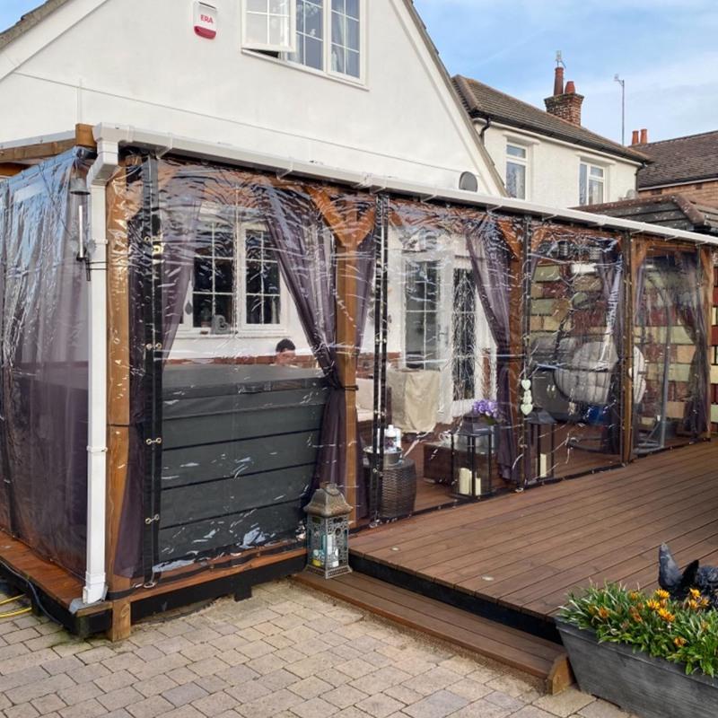85% Clear PE Rainproof Cloth Home Window Transparent Windproof Screen Keep Warm Film Outdoor Pergola See Through Tarp Curtain