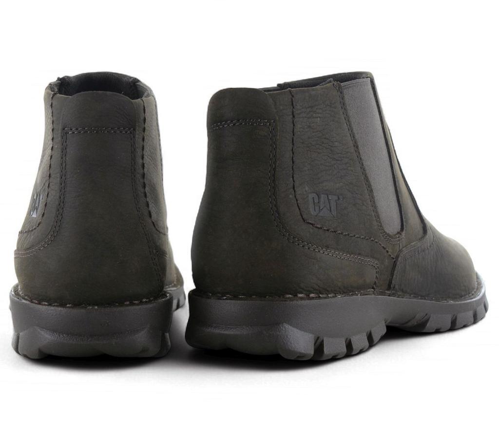 CAT Caterpillar Hoffman Casual - Herren Chelsea Boots Stiefel Stiefeletten Leder Schwarz-Braun P720659 ORIGINAL