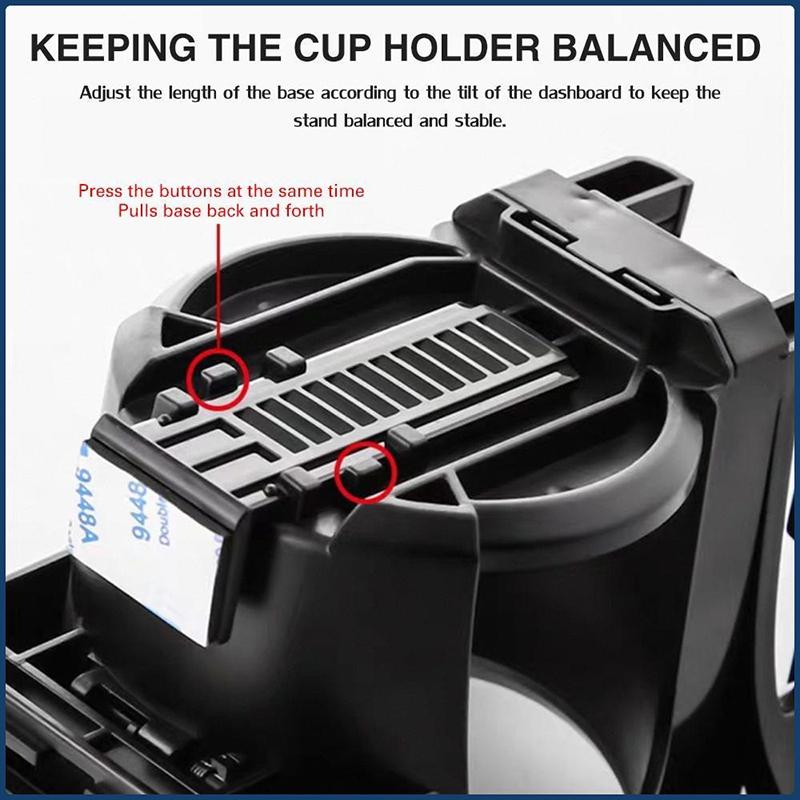 2 in 1 Car Cup Holder Phone Holder for Air Vent Multifunctional Beverage Stand Adjustable Organizer for Road Trips and Commuting