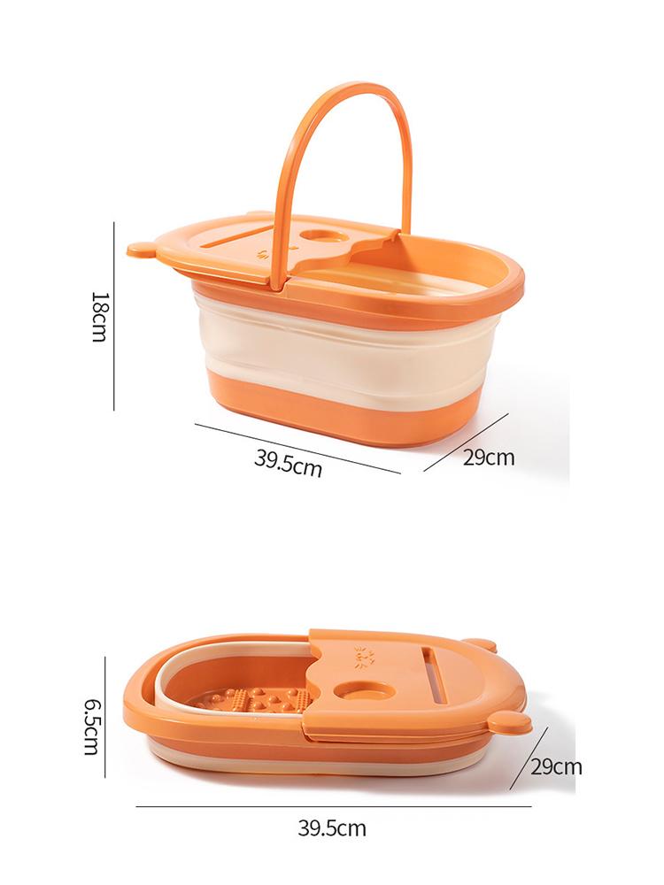 1 Piece Foldable Massage Foot Basin For Adults, Home And Dormitory Use Simple Design With Cover, Deep Soaking Foot Bath