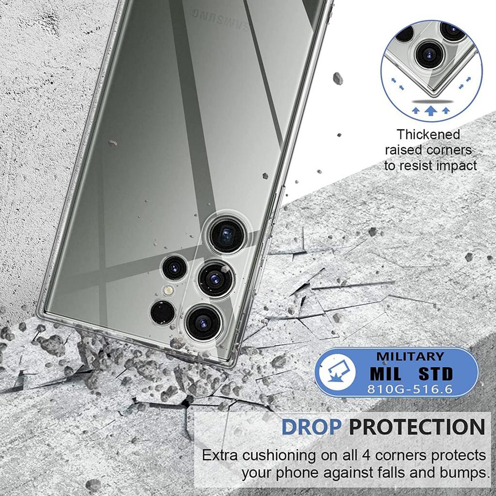 For Samsung Galaxy S23 Ultra Shockproof TPU Cell Phone Case Anti-fingerprint Protective Phone Cover