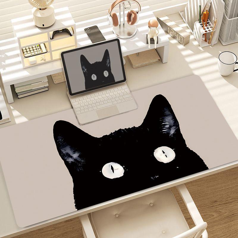 Cat Kawaii Mouse Pad Large Cute Girl Laptop Keyboard Pads Cartoon Lock Edge Wrist Mat