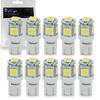 Safego 10pcs T10 W5W LED Ampoules De Voiture Lampe 5 SMD 5050 Auto Wedge Ampoules Blanc Couleur 12V Sans Canbus