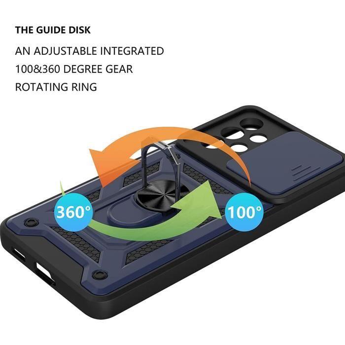 Coque de protection - Samsung - A53 5G - Bleu Marine - Armée - Antichoc avec support anneau
