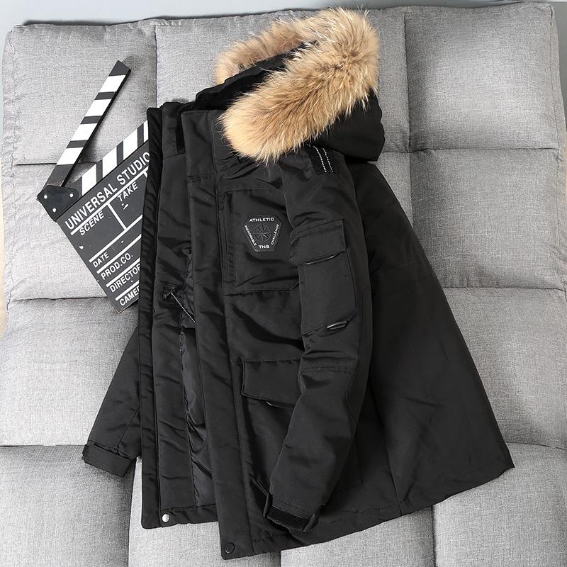 Men's Down Jackets Big Real Fur Collar Warm Parka Degrees Men Casual White Duck Down Coats Winter Snow Overcoat Thicken