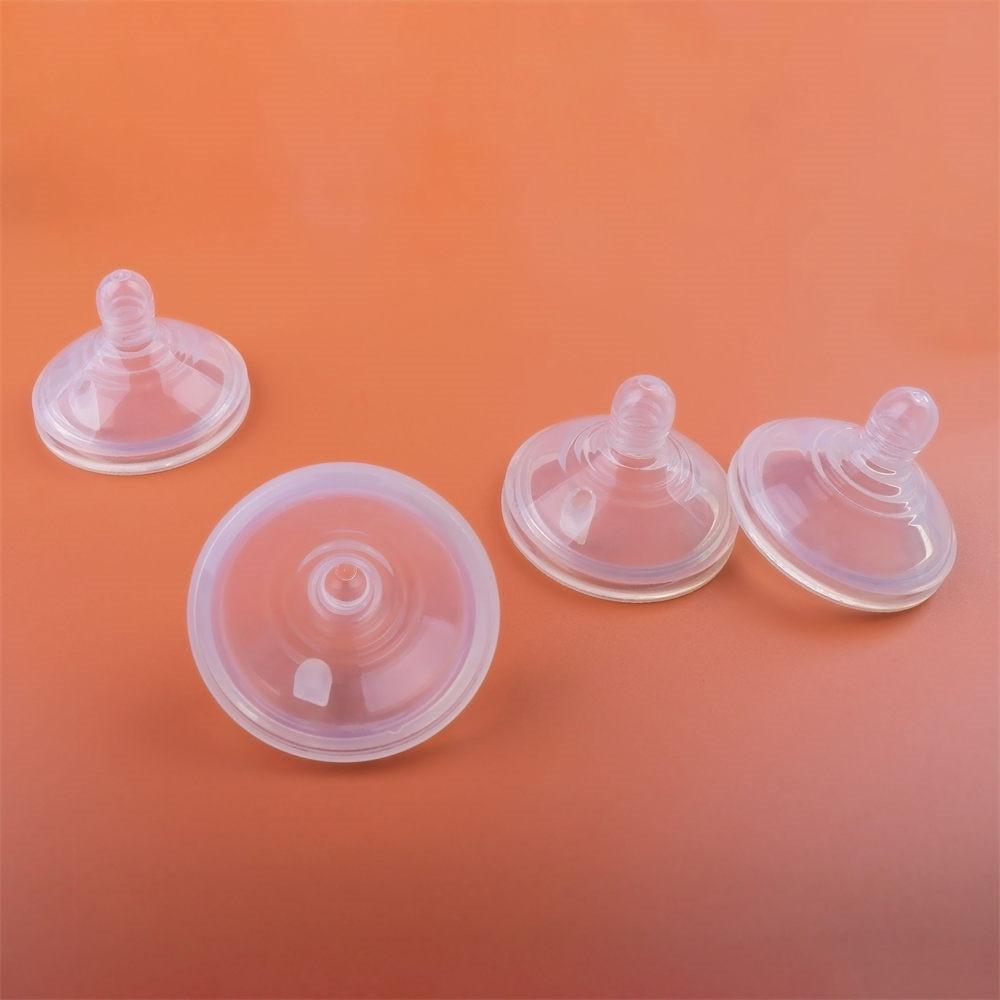 Food Grade Silicone Baby Bottle Nipple Wide Neck Clear Medium