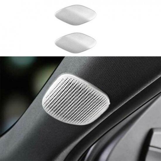 Silver Frame Cover Trim For Cadillac CT5 2020-2023 Steel A Pillar Speaker 2pc