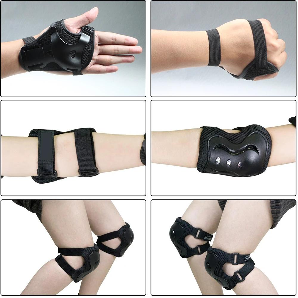 7Pcs/Set Kids Bike Helmet Skateboard Knee Pads, Girls Boys 3-10yrs Wrist Guards for Sports Cycling Bike Roller Skating Scooter