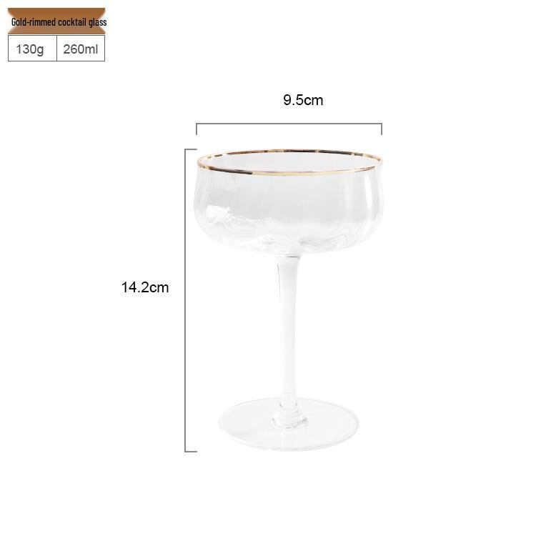Tulip Crystal Glass Ribbed Cocktail & Juice Cup Set