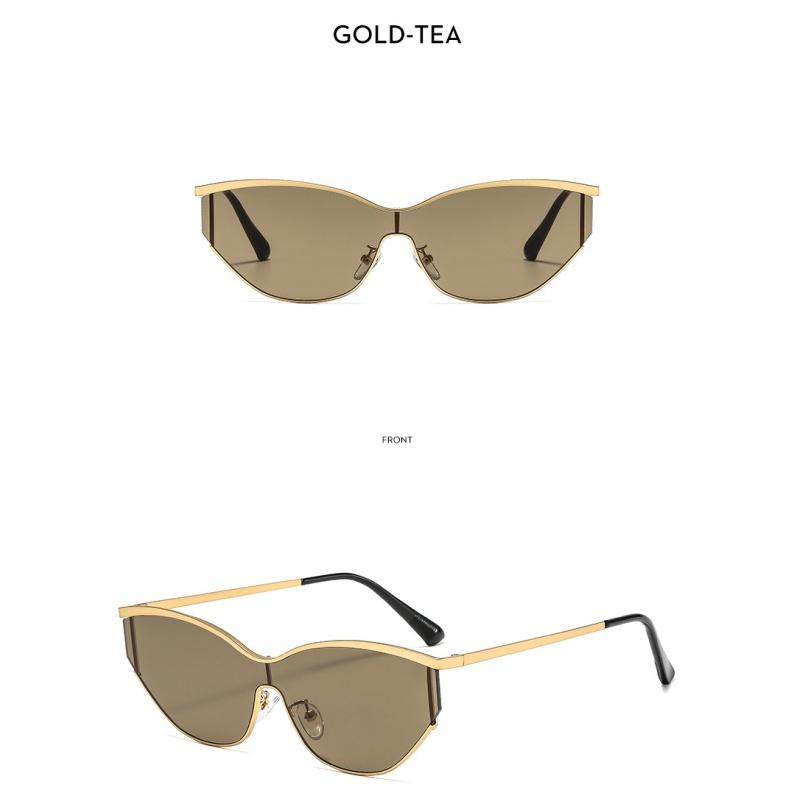 Lunettes de soleil pour femmes, lunettes de soleil de mode en métal monobloc pour hommes et femmes