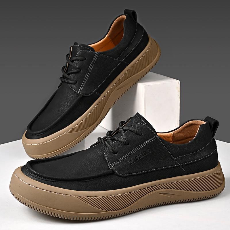 Fashion Fashion Trend Genuine Leather Casual Shoes for Men Hot Sale Comfortable Skateboard Shoes Leisure Man Urban Sneakers Outdoor Shoe