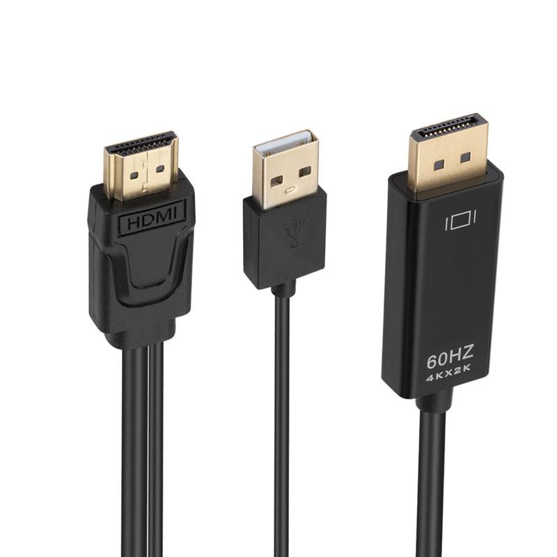 

1,8 м 4K 60 Гц HDMI-кабель Displayport адаптер конвертера HDMI 2,0-DP с USB-кабелем питания для ноутбука PS5 PS4 Pro ПК 1