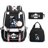 Peripheral Printed Backpack Leisure Student School Bag Pencil Bag Lunch Bag Set