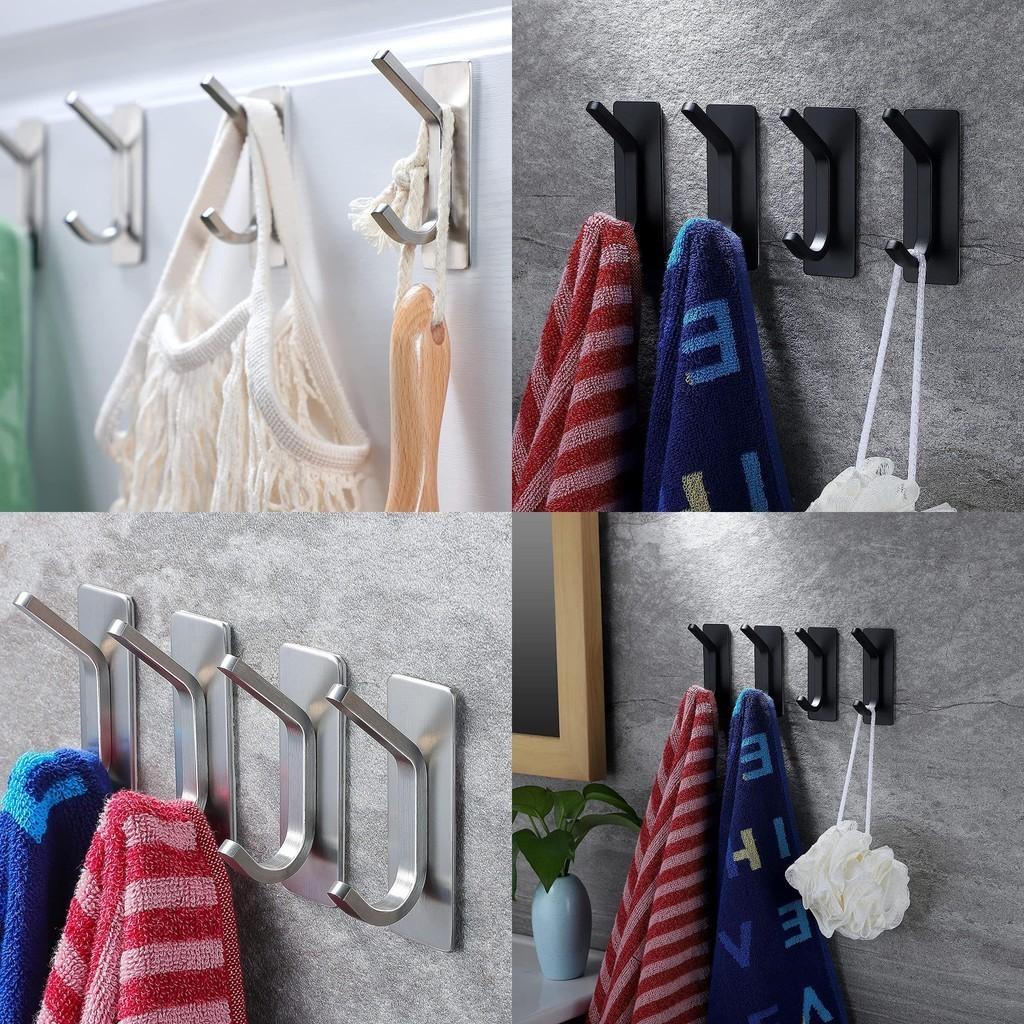 Premium Stainless Steel Adhesive Hooks For Kitchen And Bathroom Durable And Stylish