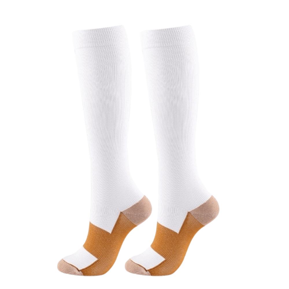 Knee High Compression Socks Breathable Sports Socks Unisex Men Calf Stockings  Travel S/M белый