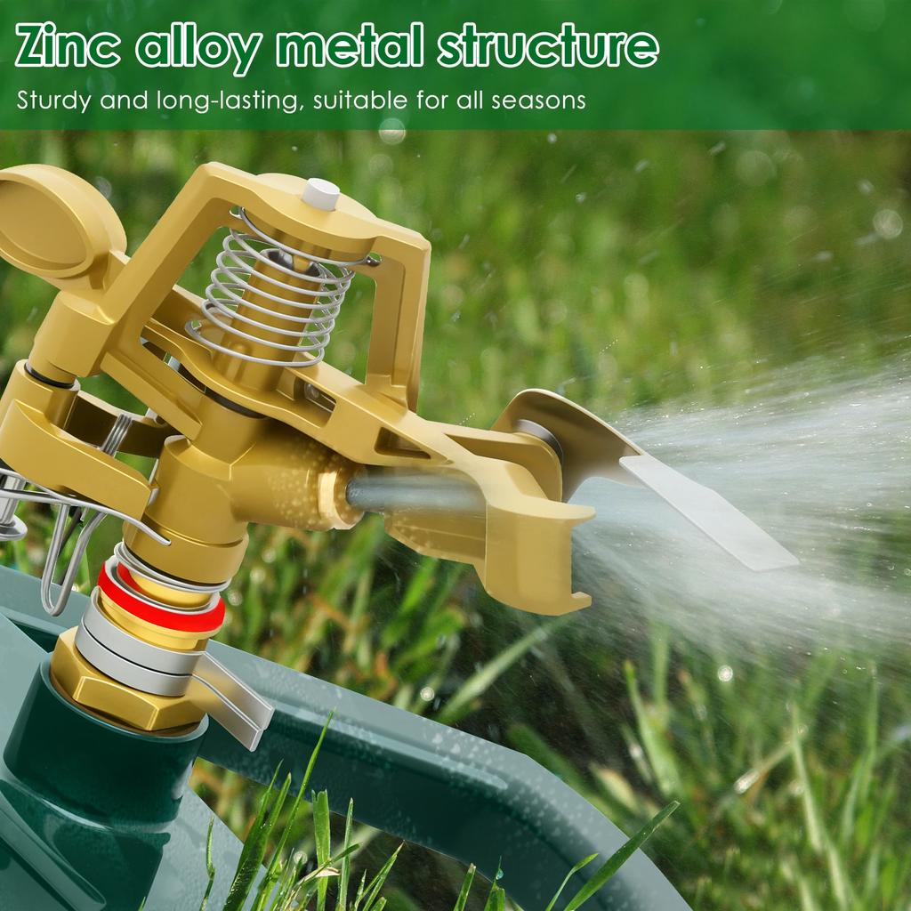 360° Automatic Rotating Lawn Sprinkler Adjustable Garden Irrigation System Large Area Coverage Water Sprinkler Watering Plants