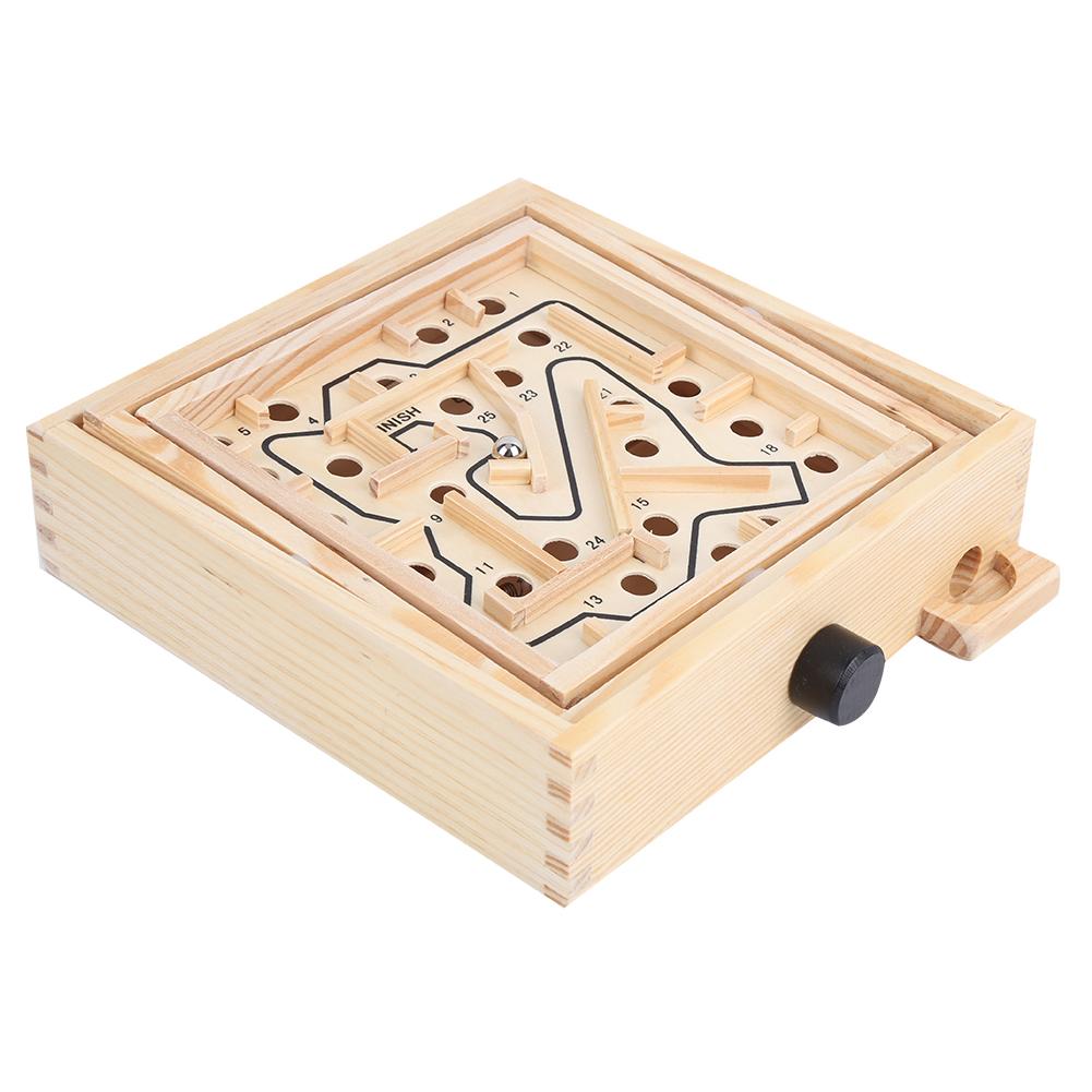 Wooden Children Maze Board Game Kid Balances Ball Maze Board Educational Toy GiftMaze S
