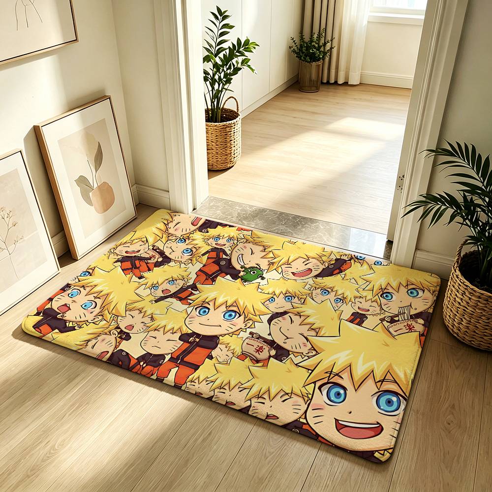 Anime N-narutoS Classic Carpet Bathroom Anti-slip Mat Door Mat Home Decoration Mat Entrance Door Mat Scratch-resistant Door Mat