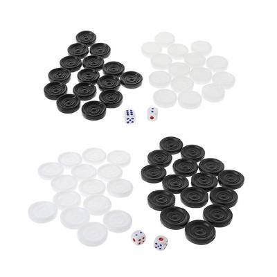 Plastic Black White Backgammon Checkers Pieces Checkers Staunton Style Chesses