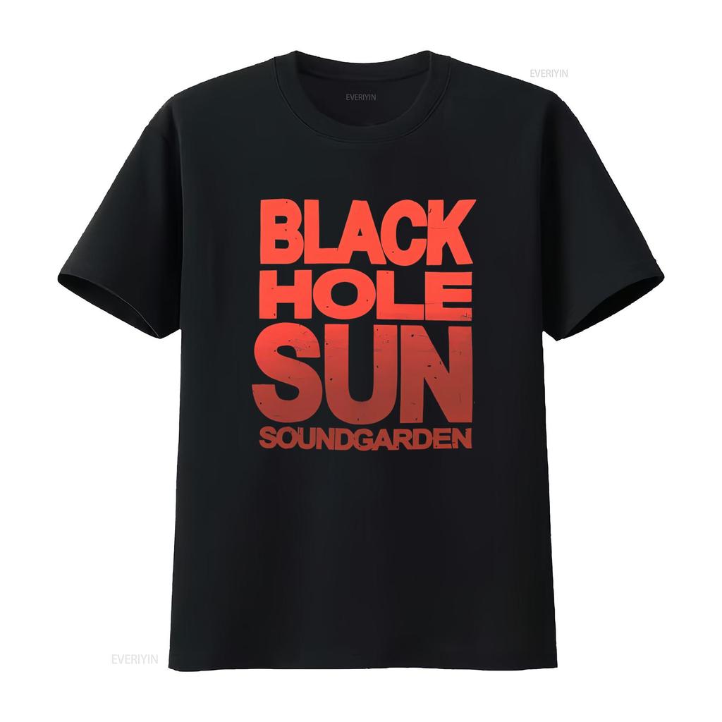 Soundgarden Black Hole Sun Print T Shirt Retro Rock Band Design Comfortable Cotton Fabric Perfect for Music Fans vintage