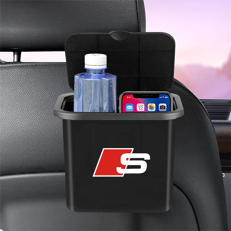1Pcs Car Hanging Trash Bin Seat Back Storage Box Phone Holder Hook For Audi C7 C6 C5 B5 B6 B7 B8 B9 D3 Q3 Q5 Q7 TT A1 A3 A4 A5 A6 A7