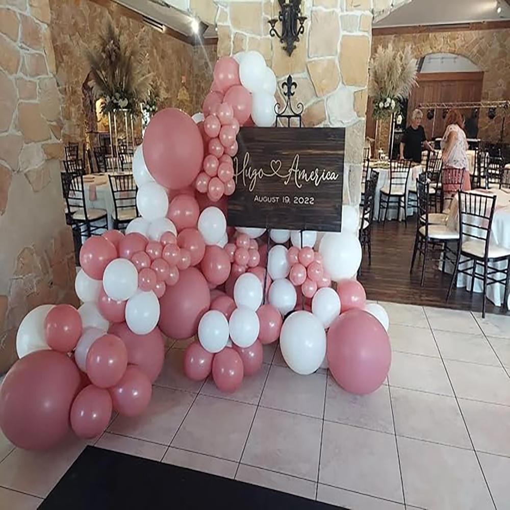 Reteo Rosa Luftballons Girlande Bogen Weiß Silber Latexballon Set Babyparty Geschlechtsenthüllung Hochzeit Jahrestag Dekoration Globos
