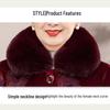 Women's Winter Warm Mid-Length Cotton Jacket for Middle-Aged and Elderly with Thick Velvet Lining
