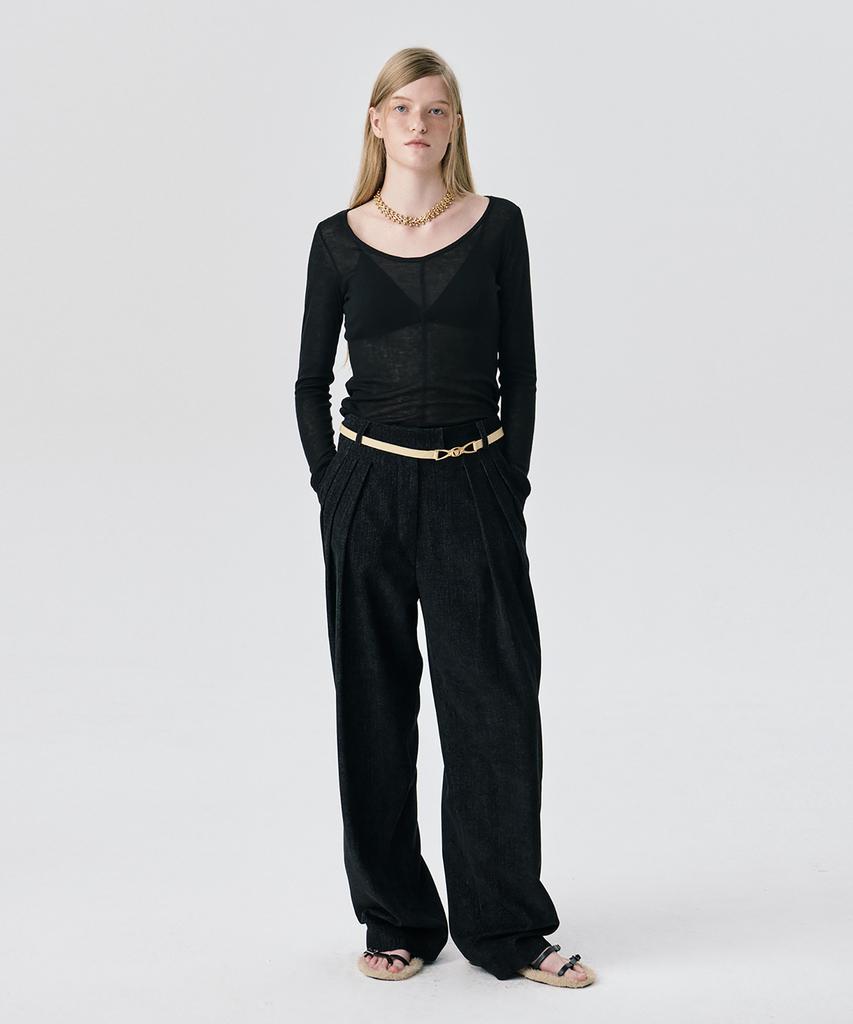 Bundercammer Steady Wide Tuck Pants_Black