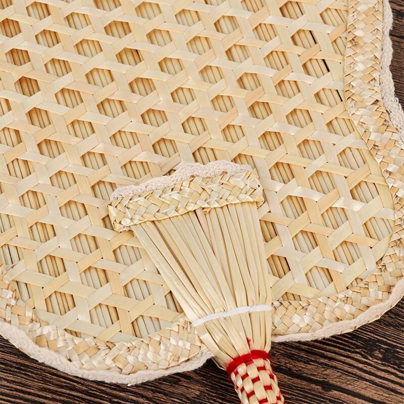 TaTanice Hand-Woven Straw Palm Leaf Fan