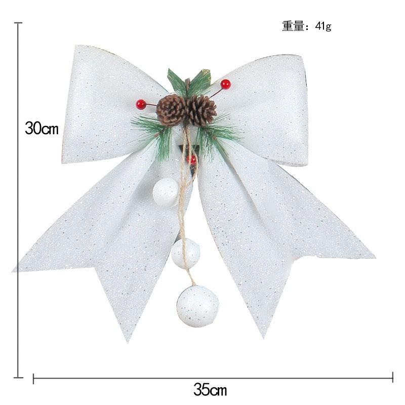 Christmas Pine Cone Big Bow Ornament Diy Christmas Tree Pendant Scene Arrangement Accessories Pendant