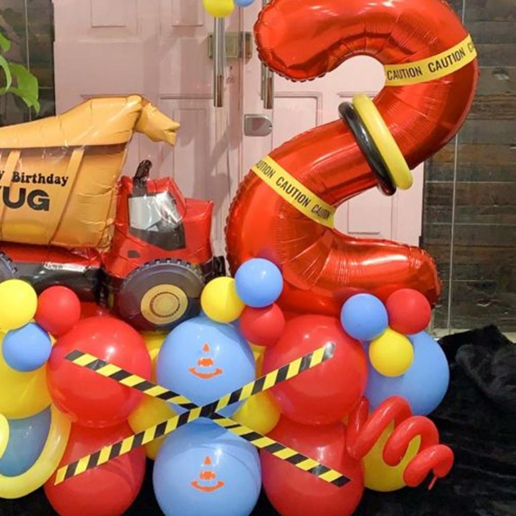 49 sztuk czerwony samolot pojazd inżynieryjny cyfrowe balony urodzinowe dekoracje na imprezę urodzinową dla dzieci chłopiec 32 Cal czerwona cyfra piłka artykuły dekoracyjne dla dzieci