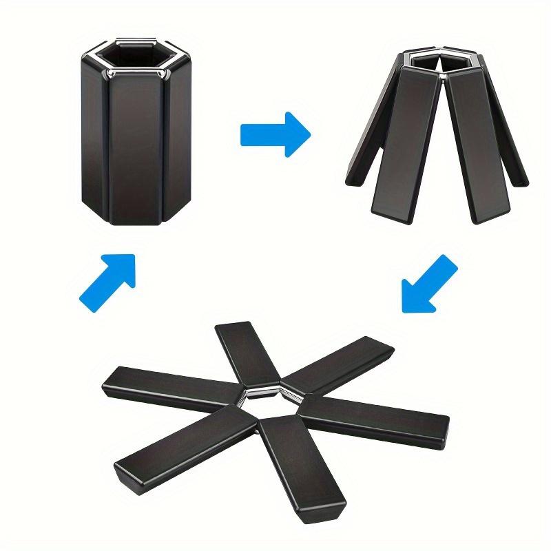 2/4pcs Advanced folding pot holder triangle pad - heat-resistant, anti slip, expandable bracket, easy to store