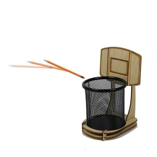 Creative Basketball Stand Pencil Holder Basketball Board Pen Organizer Metal Mesh Pencil Cup Kids Desk Office Home School Supplies
