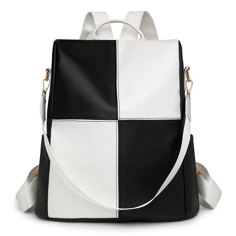 Large Capacity Commuter Women's Backpack Stitching Outdoor Travel Backpack Multi-Functional Shoulder Handbag