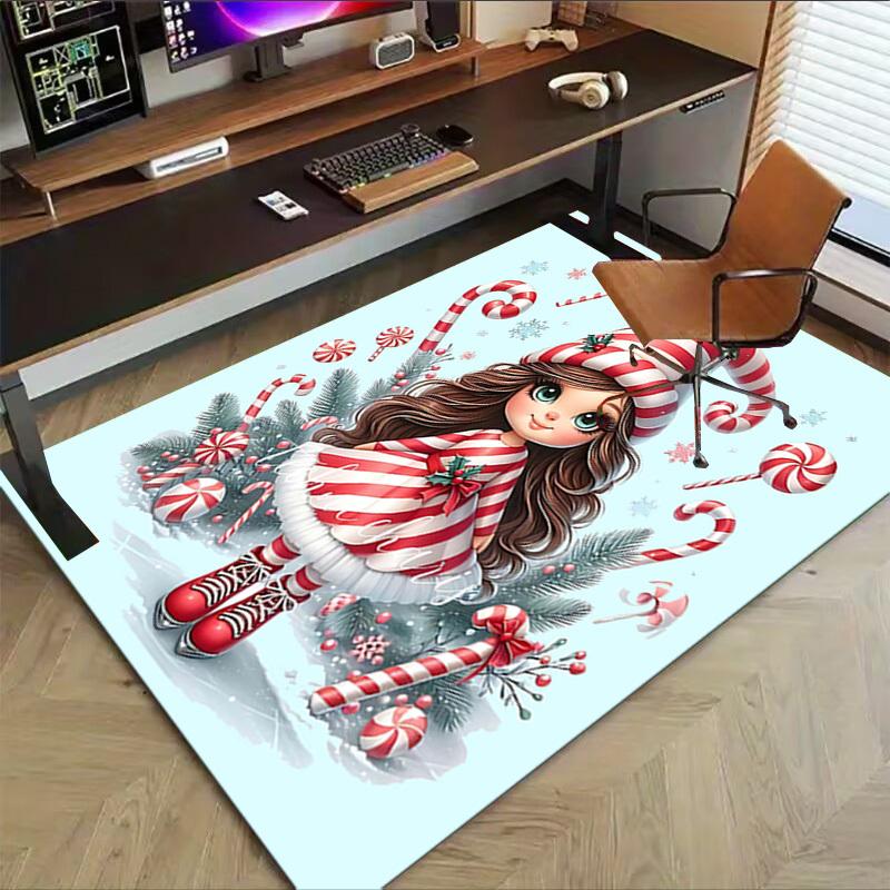 1PC Christmas, Candy Extra Large Non Slip Floor carpet, Office, family, Studio   Large Area Rug Indoor Rugs, Bold Statement Piece