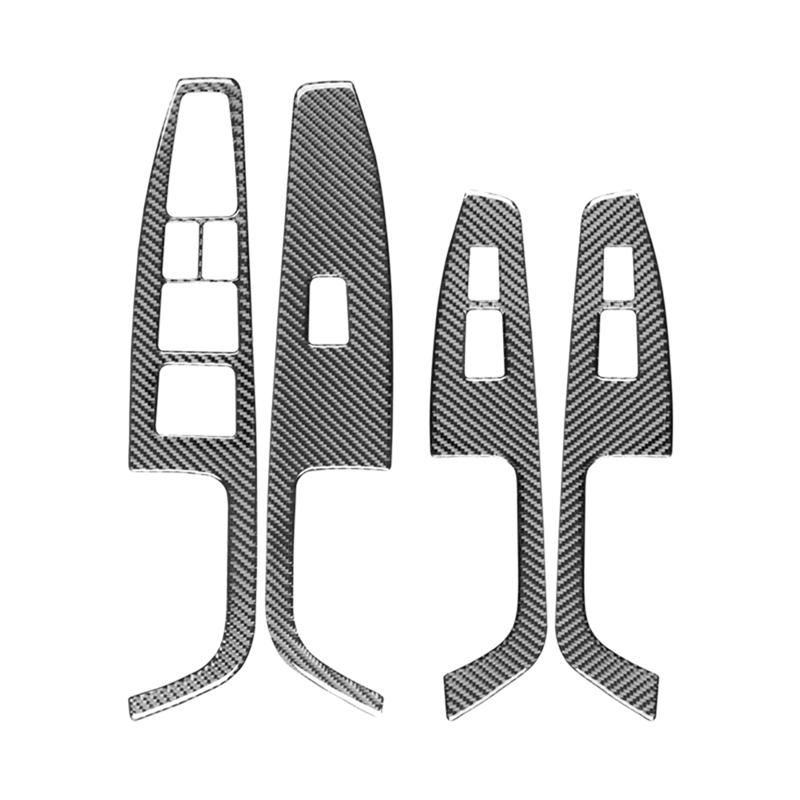 Soft Carbon Fiber For Hyundai Elantra 2017 2018   LHD Window Switch Panel Cover Trim Replacement Accessories C Carbon fiber C