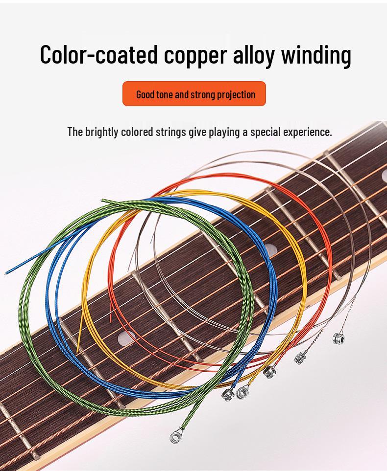 Corde per Chitarra Acustica Alice Folk - Set Completo da 6 (Corde 1ª, 2ª, 3ª come Singole)
