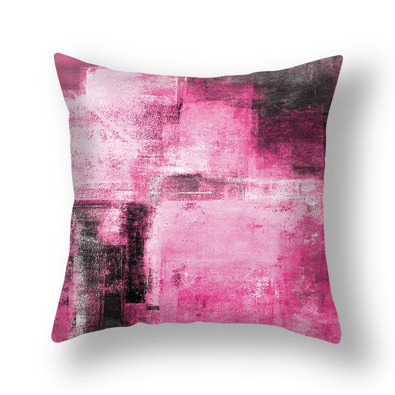 Ins Style Contrast Color Pillow Cover Polyester Printing Simple Versatile Sofa Pillow Living Room Decoration Chair Cushion