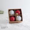 New Dark Wine Red Flocked Christmas Tree Ornament Balls - Irregular Shaped and Painted Pendants