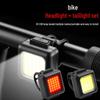 USB Rechargeable Quick-Release Front & Rear Bicycle Light Set for Night Riding