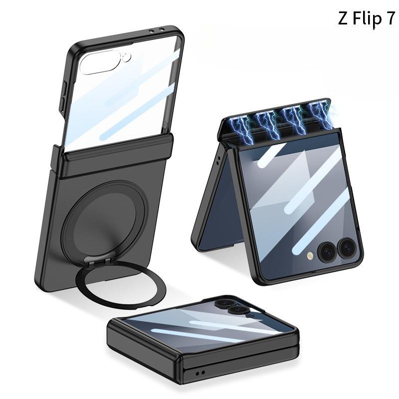 ZFlip7 Holder, Mobile Phone Case, Middle Cover, Hinge, Magnetic Wireless Charging, Multi-functional Rotating Matte Protective Case.