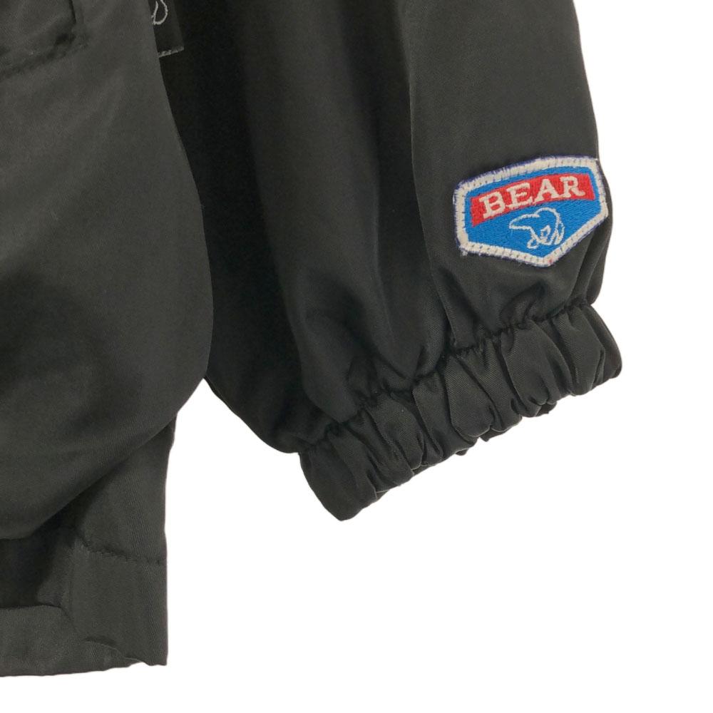 BEAR 90er Logo Stickerei Reißverschlussjacke M schwarz Alte netzgefütterte Coachjacke Herren Gebraucht