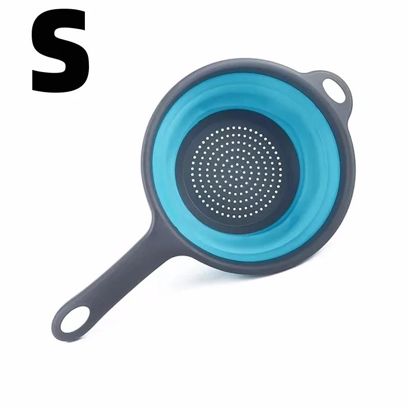 Extendable Kitchen Colander Strainer with Long Handle Collapsible Colander Strainer Vegetable Fruit Flexible Pasta Strainer