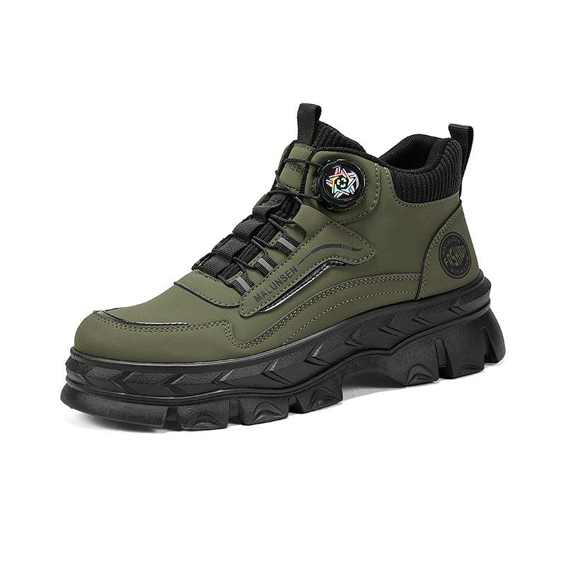 Hard-soled anti-piercing labor boots Martin boots British American retro outdoor mountaineering high-top dad shoes