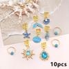 45Pcs Blue Dreadlocks Braid Hair Rings Baroque Hair Beads Set  Loc Hair Jewelry