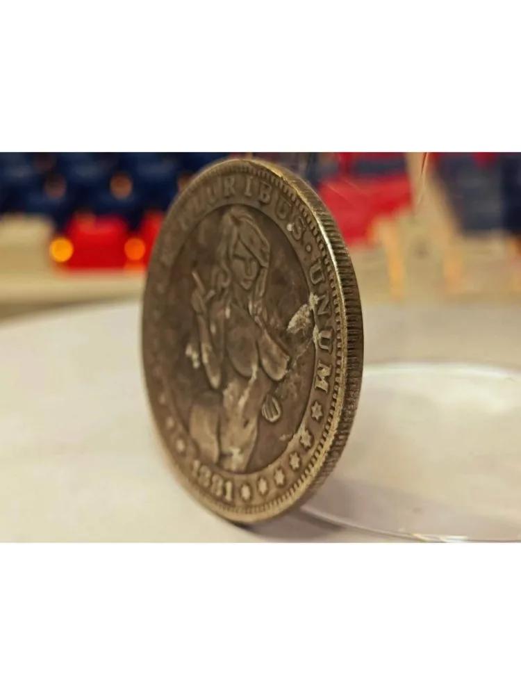 Deep Relief 1881 American Beauty Flower Skull Coin Silver Dollar Micro Seal Collection