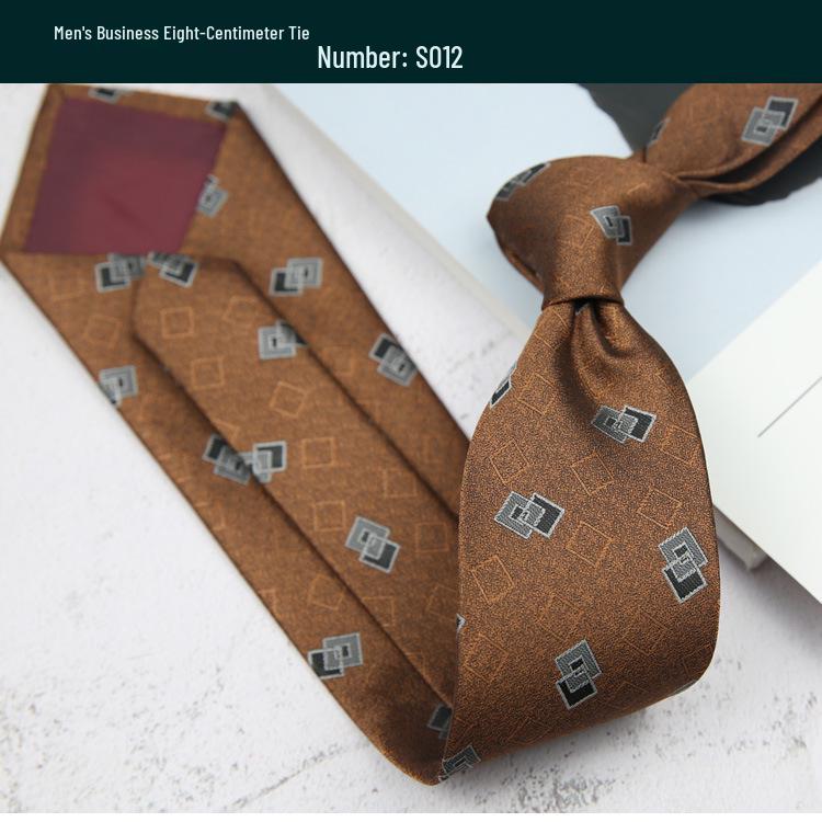 Retro Polka Dot and Stripe Men's Tie - 8cm Business Casual Korean Style Fashion Accessory