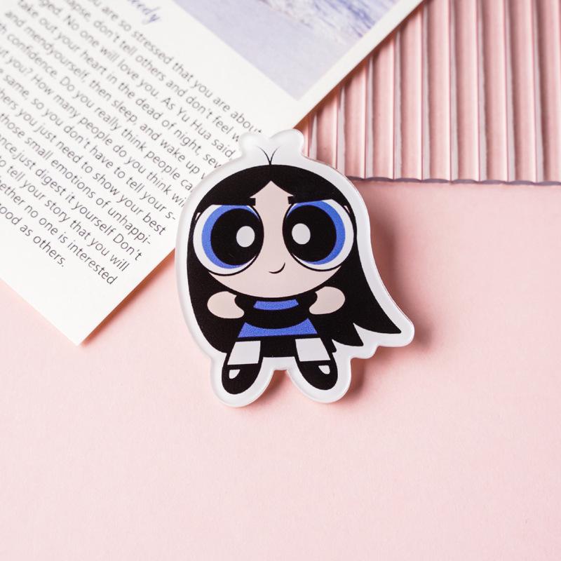 6 Pezzi Kawaii Anime The Powerpuff And Girls Serie Spilla Acrilica Personaggio Cartone Animato Carino Stampa Creatività Distintivo Zaino Fai da Te