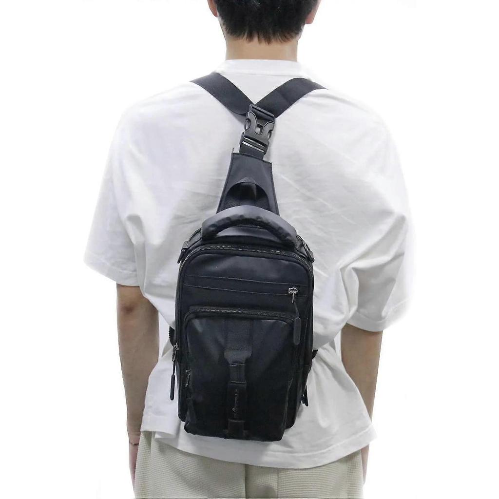 Sling Bag for Men Waterproof Shoulder Daypack Crossbody Backpack for Travel Hiking with USB Charging Port